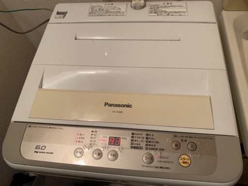 美品！Panasonic 洗濯機　6.0kg
