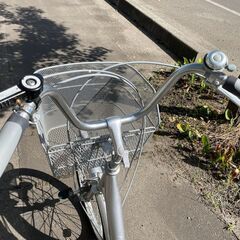 お買い物などに　おとな用三輪自転車　武田産業ナチュラルフロー　シルバー　屋内保管の画像