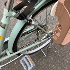 自転車 ママチャリ 2019年 イオン購入品 チャイルドシート付きの画像