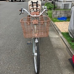 自転車 ママチャリ 2019年 イオン購入品 チャイルドシート付きの画像