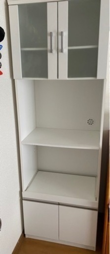 スリム食器棚ホワイト