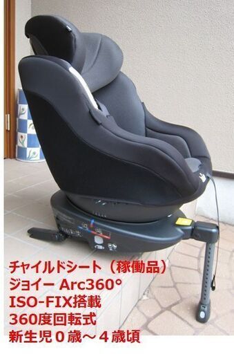 ISO-FIX固定で360度回転式の稼働品チャイルドシート：ジョイー Arc360°(新生児～４歳頃)