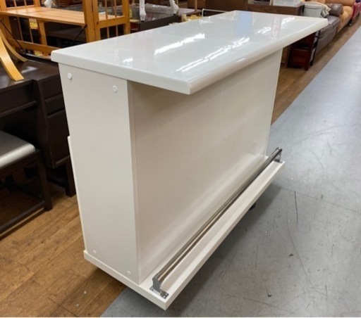 R092 シギヤマ家具バーカウンター ホワイト バー テーブル カウンター 幅120cm