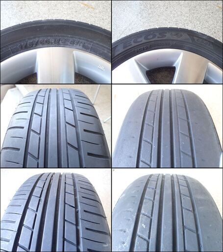 CB538 日産 ノート 純正 15×5.5J(+45)PCD100-4H ヨコハマ ECOS ES31 75/60R15 タイヤホイール 4本