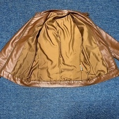 【GU】レザージャケット_ブラウン、Lサイズ、合成皮革の画像