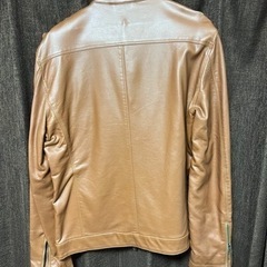 【GU】レザージャケット_ブラウン、Lサイズ、合成皮革の画像