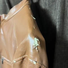 【GU】レザージャケット_ブラウン、Lサイズ、合成皮革の画像