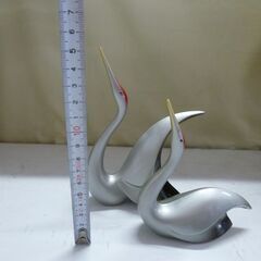 鶴　二羽　置物/オブジェ　中古品・本体のみの画像