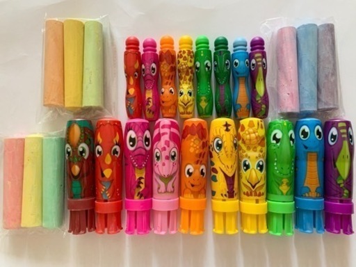 カラフル　チョーク　チョークホルダー　セット　お絵描き　極太　未使用チョーク有　コストコ　お家遊び　子供