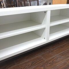 引取限定特価!! 札幌元町 テレビ台/テレビボード AVボード シンプルデザイン 大きめサイズ 白×木目デザインの画像