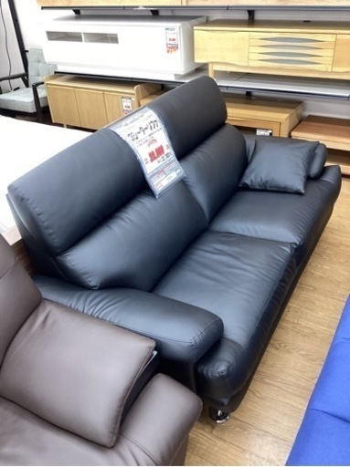 KI-14【新入荷　リサイクル品】ニトリ　N-シールドA13 3シーターソファ　黒