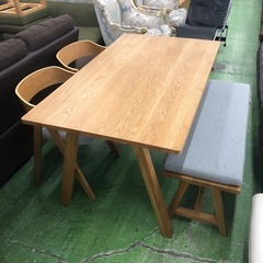 UNICO ベンチダイニング4点セット ELEMT