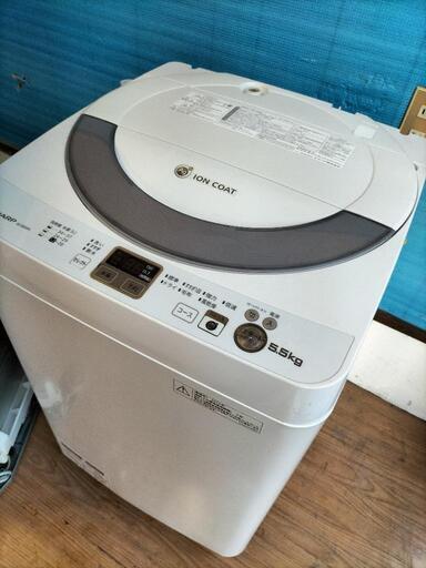 シャープ（SHARP) ES-GE55N-S 全自動洗濯機 +イオンコート 5.5Kg 2013年製