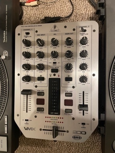 Technics ターンテーブルSL-1200MK3黒 2台＋ミキサー　DJセット