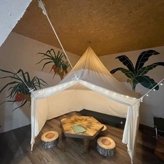 夜のキャンプの雰囲気の中のんびりモーニング、ランチcafeタイム