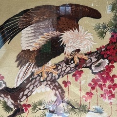 刺繍絵 鷹の画像