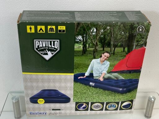 【レガストック江東店】PAVILLO フットポンプ内蔵型エアベッド Z36977(05) NAVY