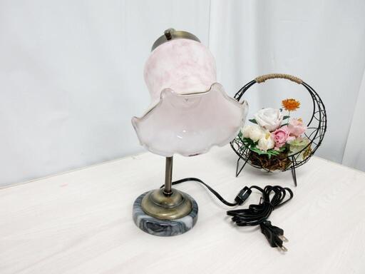 ☆T2110☆ レトロフラワーテーブルランプ　台湾製