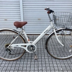 27インチ自転車】6段変速 LEDオートライト付 ダンロップ 鍵新品