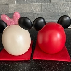 ミッキーミニー置物の画像