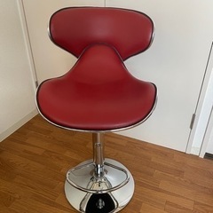 【募集終了】ハイチェア おしゃれ家具 バーチェア 昇降機能あり レッド の画像