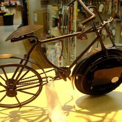 143/607 スタンドクロック 置時計 オブジェ 自転車の画像