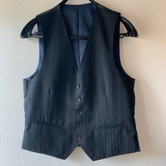 青山　ストライプスーツ　スリーピース　三点セットの画像