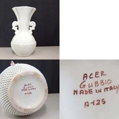 イタリア製 花瓶 ACER GuBBIO 陶花 陶製フラワー置物 高さ29cm フラワーベース 札幌市 北区 屯田の画像
