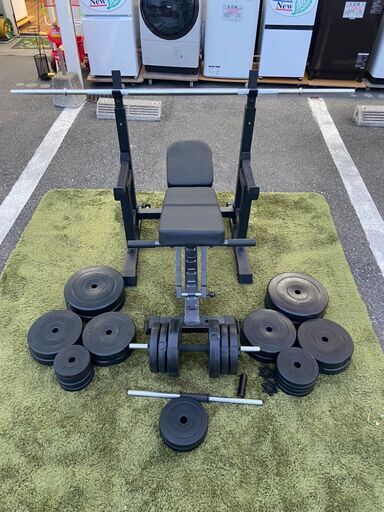 【在庫無し 完売】ベンチプレス 113kg マルチプレスベンチセット 筋トレ?自社配送時?代引き可?(現金、クレジット、スマホ決済対応