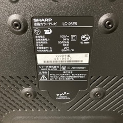 SHARP AQUOS 26v 液晶テレビの画像