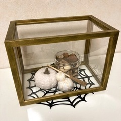 木製ディスプレイケース  [アンティークゴールド]  約20.7×28(cm)の画像