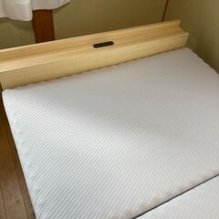 ☆無料☆地元のみ発送不可☆木製　スノコ　シングルベッド　マット付き☆の画像