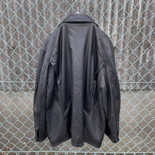 90s KENZO JEANS 北斎タグ 高級 本革 レザージャケット 羽織