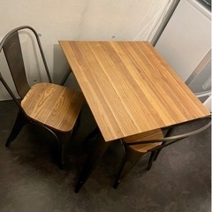 ダイニングテーブル＋チェア2脚　椅子のみでも　インダストリアル　北欧　カフェ風