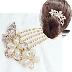 ゴージャス かんざし 髪飾り ヘアアクセ  ヘアピン 着物 櫛  パール 新品の画像