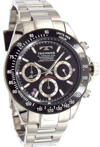 TECHNOS テクノス 限定品 幸運のスワロフスキークロノグラフ メンズ腕時計