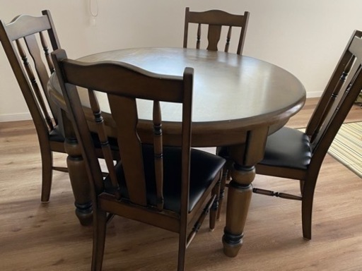 ダイニングテーブルセット　円卓　4人