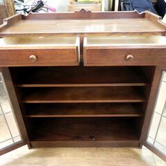 三越家具 ブルージュ ステンドグラス カントリーハウス サイドボード 家具 収納家具 飾り棚 札幌市 厚別区の画像