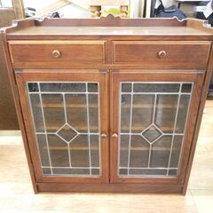三越家具 ブルージュ ステンドグラス カントリーハウス サイドボード 家具 収納家具 飾り棚 札幌市 厚別区の画像