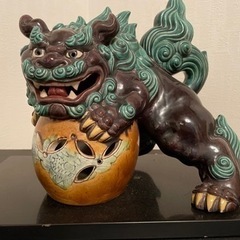 九谷焼　獅子の置物　シーサー　骨董品