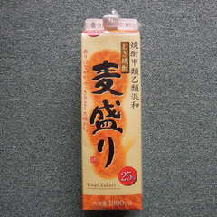 麦焼酎　麦盛り　２５度　１．８L　紙パック