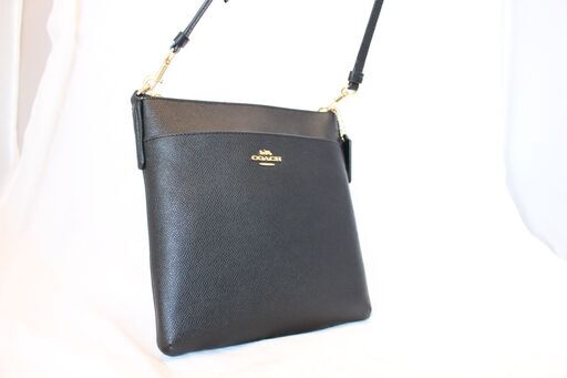 COACH　コーチ ショルダーバッグ  斜め掛けクロスグレインレザー 縦型 ブラック 41320 未使用展示品レディース