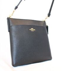 COACH　コーチ ショルダーバッグ  斜め掛けクロスグレインレザー 縦型 ブラック 41320 未使用展示品レディース 