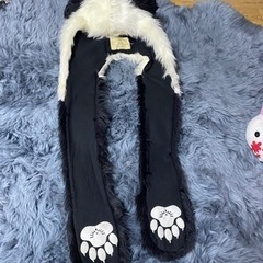 スピリットフーズ　パンダ　耳付きファーマフラーの画像