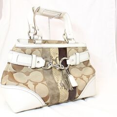 COACH　コーチ シグネチャー ハンプトンズ ミディアム ハン...