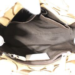 COACH　コーチ シグネチャー ハンプトンズ ミディアム ハンドバッグ 10262　キャンバス レザー ベージュ レディースの画像