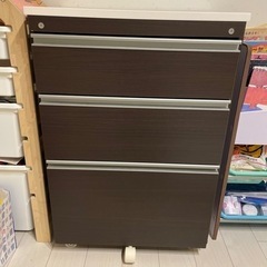 木製3段チェスト
