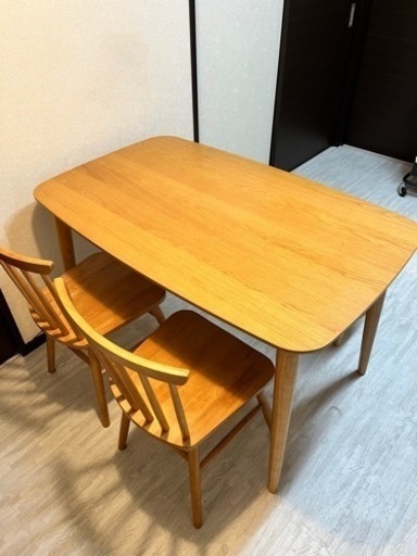 さらに値下げ❗️ニトリ・ダイニングテーブル４点セット(DT ATLS 120×75cm NA/DC ATLS NA/BN ATLS NA)