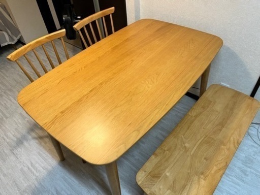さらに値下げ❗️ニトリ・ダイニングテーブル４点セット(DT ATLS 120×75cm NA/DC ATLS NA/BN ATLS N