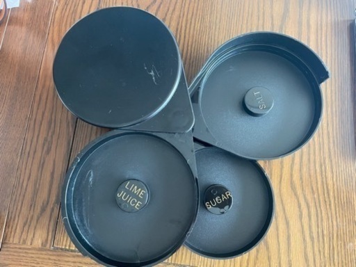 ブラック3段カクテルツール,アクセサリー,ガラス製品,回転剤,家庭用,ソルト,実用的なバー,ライムジュース,砂糖